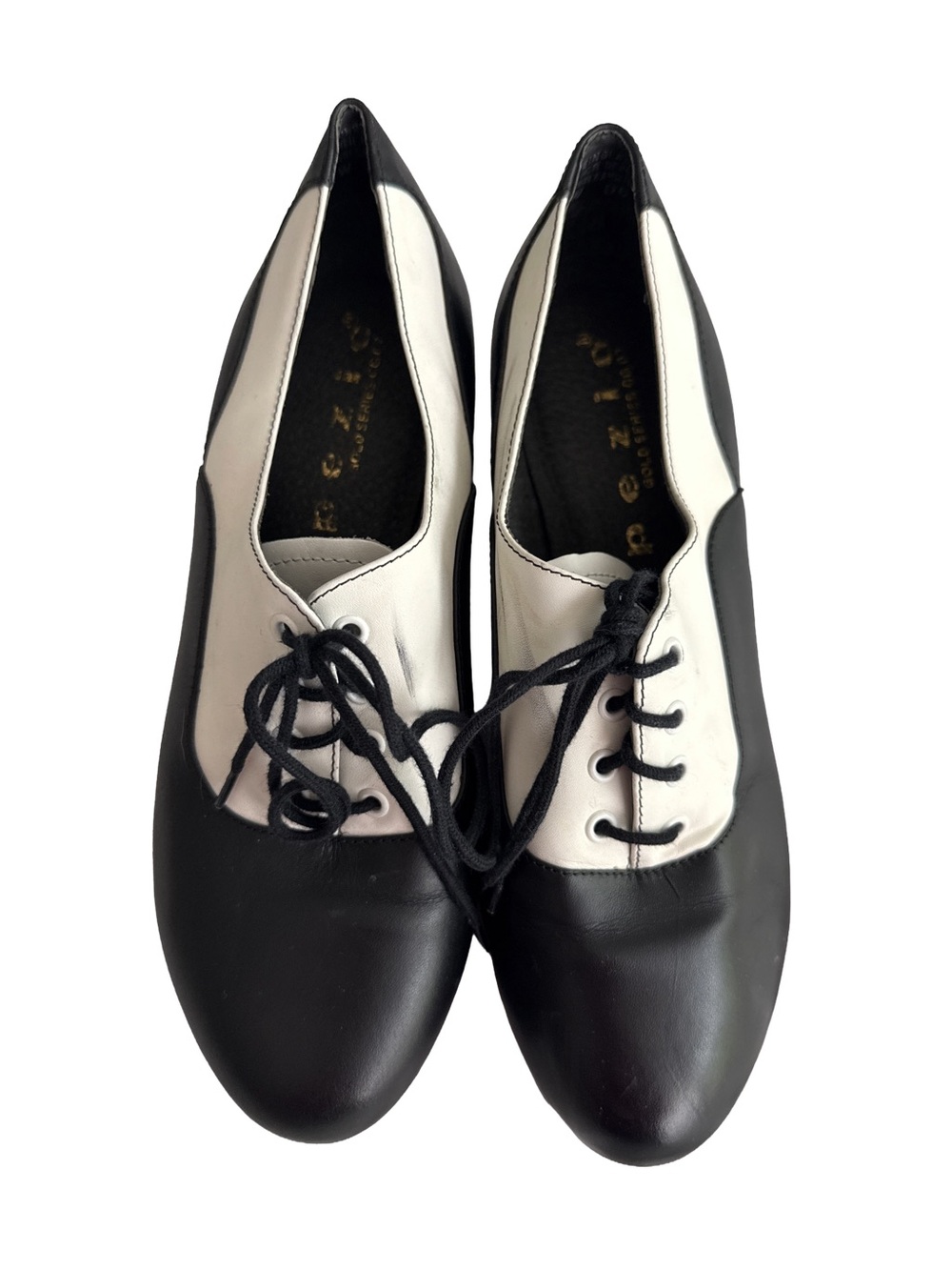 CAPEZIO Tele Tone Vintage Theatrical Tap Shoes Women’s 7.5 Black White Dance